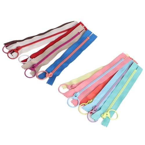Haofy Cremalleras Coloridas, Bobina de Resina de 5,9 Pulgadas de con Costuras en Contraste, Paquete de 10 para Costura DIY, Reparación de Bolsos, Proyectos de Manualidades
