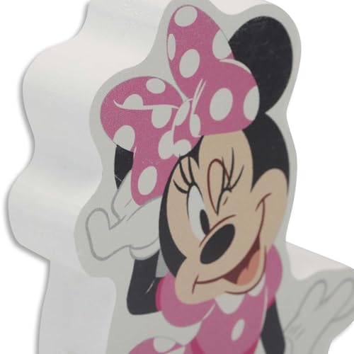 Image of Disney Minnie Mouse Shelf Sitter Decor - Cute Minnie Mouse Chunky Wood Block Tabletop Decoration for Home
