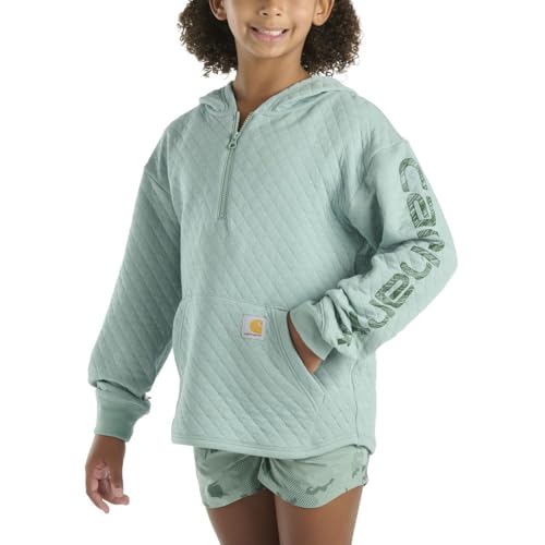 Carhartt Kid's CA7108 Long-Sleeve Quilted Jersey Half Zip Sweatshirt - Girls