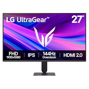 LG Gaming Monitor 27G411A-B Ultragear 27-inch/Full HD (1920 x 1080) / IPS / 144Hz (O/C)/ 1ms MBR/NVIDIA G-Sync Compatible, AMD FreeSync / HDR10 / HDMI, DisplayPort/Slim Stand Black