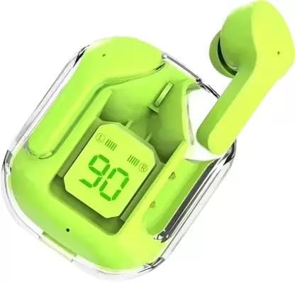 Image of Quickart Waterproof Earbuds with Transparent Case, Clear Neon Green