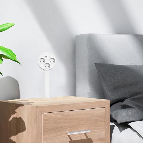 Prise Extensible Derriere Meuble,Prise Extensible,Outlet Extender, rotatives à 180°,avec Ports USB-A,USB-C et 2 Prises Secteur,Extensibles de 47 à 67 cm,utilisables derrière Un canapé-A – vue 2