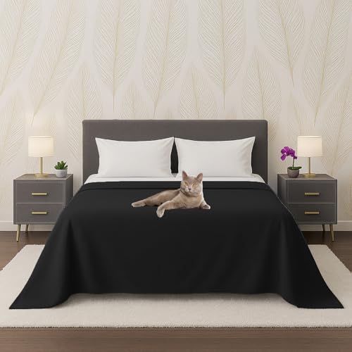 Byour3 - Couvre-lit 100% Coton Biologique LÉGER pour 1 Ou 2 Personnes Rectangulaire Lit Grand Simple Double Tissu Ameublement Couvrir Tout Hypoallergénique...