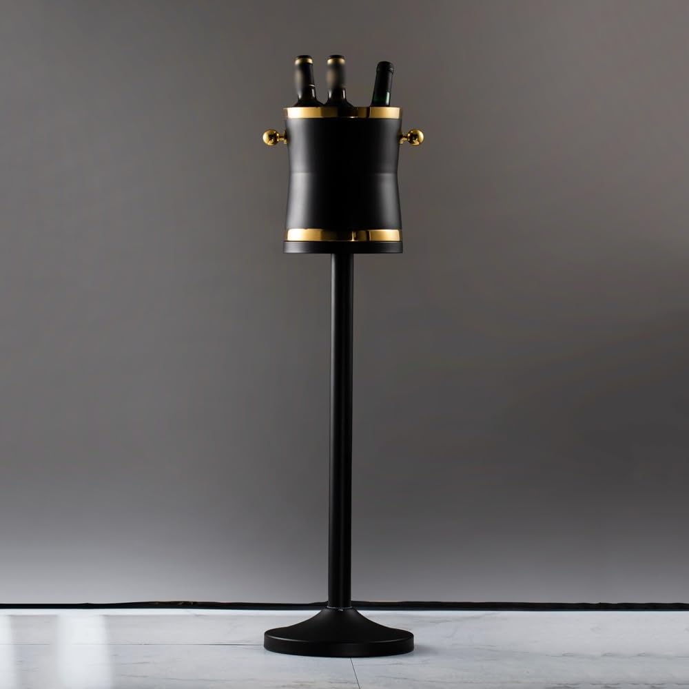 Bar-Zubehör Eisbehälter aus Edelstahl mit Ständer for Wein, Bier, KTV, Club, Bar, Grillparty, Hochzeit für Partys(Schwarz)