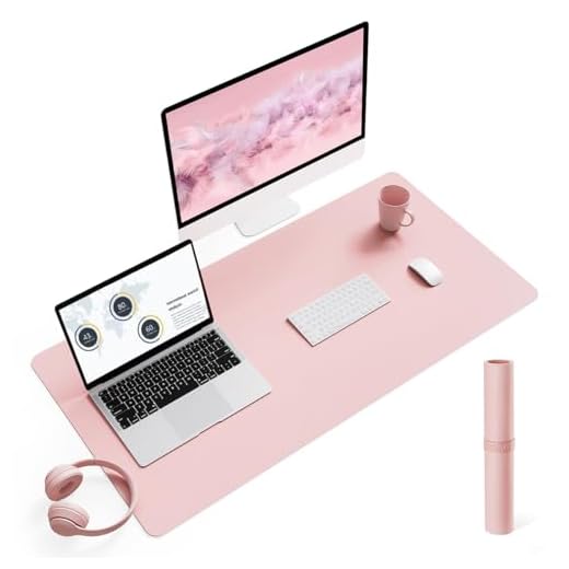 Writing Desk Pad Protector, YSAGi Anti-Slip Thin Mousepad for Computers,Office Desk Accessories Laptop Waterproof Desk Protector for Office Decor and Home (Pink, 35.4" x 17")
