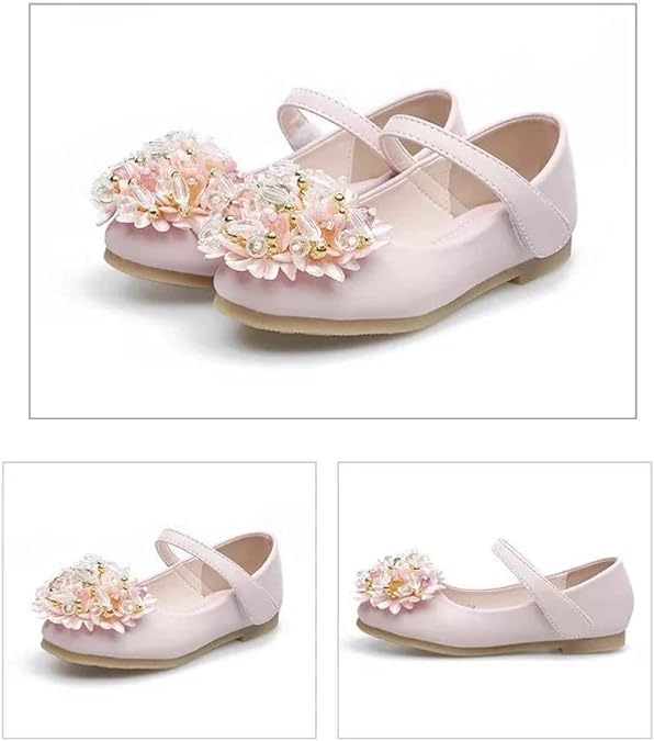 Girls Dress Shoes Mary Jane Flat with Rhinestone Birthday Wedding Shoes2