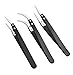 3PCS Ceramic Straight Tip Electronic Soldering Tweezers Set Anti-Static Reverse Acid Resistant Precision Chuck Ceramic Tweezers