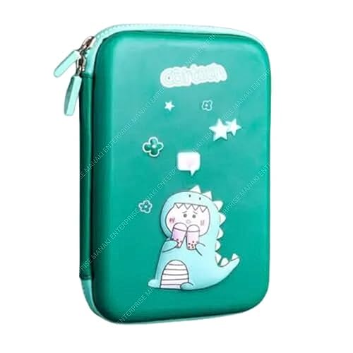 Image of Cartoon Theme 3D EVA Pencil Case, Multipurpose Zipper Pouch for Kids, Pen Bag for School, Stationery Storage Box (Dinosaur Big Pouch)