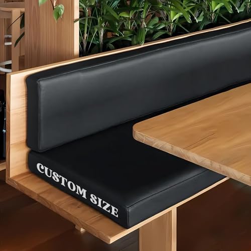 SECXEO Coussin de Banc sur Mesure, Personnalisé Exterieur Interieur Coussin de Siège en Mousse, Faux Cuir Impermeable Coussin Banquette pour Balcon Coussin...