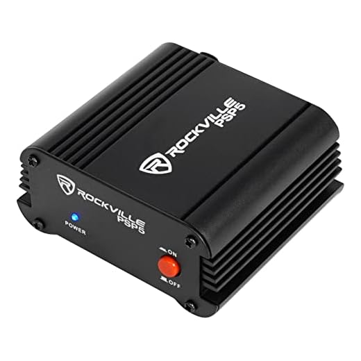 Rockville PSP5 48V Phantom Power Supply Box for Condenser Microphones, Low-Noise, Compact Design, Universal Compatibility, for Home Studio Recording and Podcasting