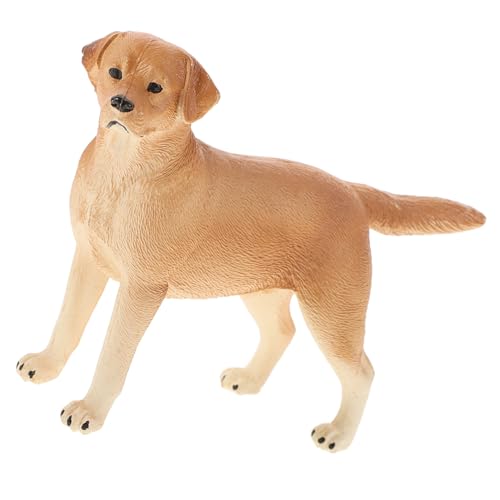 HONMEET Figura Realistica di Cane Labrador in Plastica Dipinta Mano Giocattolo Educativo per Decorazione Versatile per Giochi di Ruolo e Apprendimento Cognitivo
