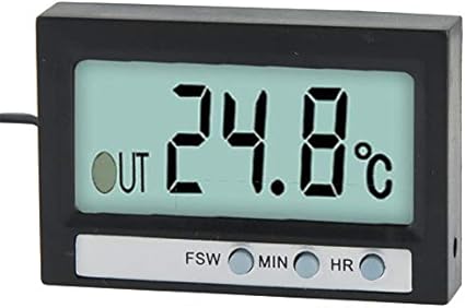 Hogar & Jardín Termómetro Digital LCD de Doble vía (Interior y Exterior) con función de visualización de Reloj, TM-2