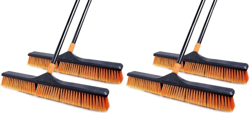 Image of CLEANHOME 24 inchPush Broom Brush for Floor Cleaning 2 Set,Indoor&Outdoor Broom (Pack of 2)