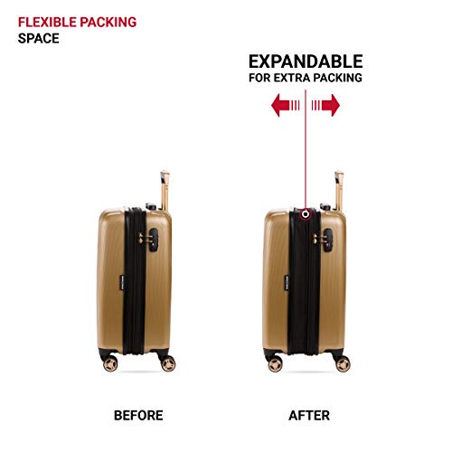 Image of SwissGear 7272 Energie Expandable Hardside Luggage with Spinner Wheels and TSA Lock, Gold, Carry-On 19-Inch
