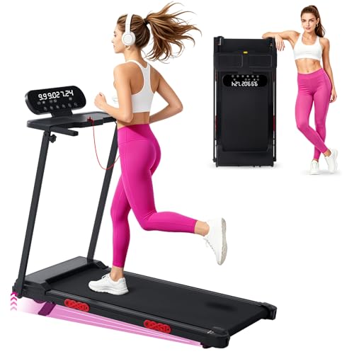 Image of MCRG Compact Treadmill with Handles for Home Small Spaces, 3.5HP Electric Treadmills for Home Exercising, 0.6-10MPH Walking Pad Treadmill with Handle Bar, 400LBS Portable Treadmill with Incline