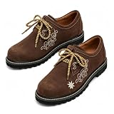 Trachtenschuhe Herren - Haferlschuhe für Männer - Echtes Wildleder - Optimale Passform und traditionelles Design - Echtleder Herrenschuhe fürs Oktoberfest und Feierlichkeiten, 38-48/EU