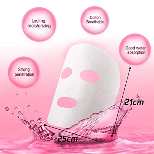 ZMBeautk 100 pcs Compressed Facial Mask Sheet Beauty DIY Disposable Mask Paper Natural Cotton Skin Care Wrapped Masks Normal Thick,Get a Small Mask Bowl, Mask Brushes