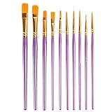 Acrylpinsel-Set 1 Packungen / 10 Stück Nylon-Haarpinsel für Allzweck-Ölwa (Purple, One Size)