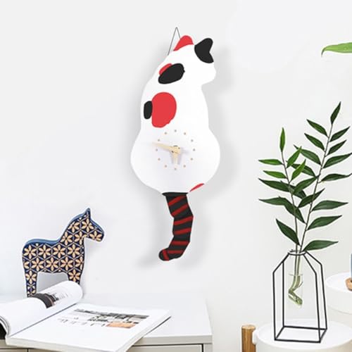Horloge murale chat avec queue mobile, cadeau idéal d'inauguration - 4