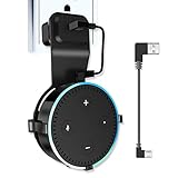 Echo Dot 2nd Generation Wall Mount Hanger Holder Stand, Alexa Accessories Outlet Speaker Holder Round Voice Assistants Stand Your Smart Home with Short Cable (Black)