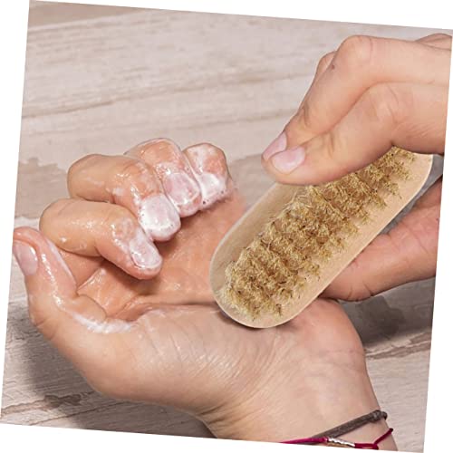 FOMIYES 4 Pçs Escova De Cerdas De Porco Escova De Unhas De Acrílico Ferramentas De Madeira Limpador