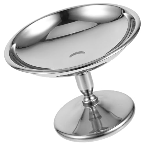 TOKIDNY Cuenco de Postre Metálico de Acero Inoxidable Resistente para Helados Batidos y Frutas Cuenco con Pedestal Multifuncional para Yogurt Pudding y Aperitivos Cafeterías y Hogares