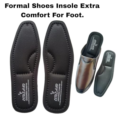 Image of Memory Foam Shoe Insoles Comfortable Insoles Supports Heel & Arch Absorbs Foot Sweat & Moisture Ultra Soft Cushioned Lightweight Durable Washable Pads for Men FORMAL SHOES INSOLE Black (1 Pair) (BLACK, 9)