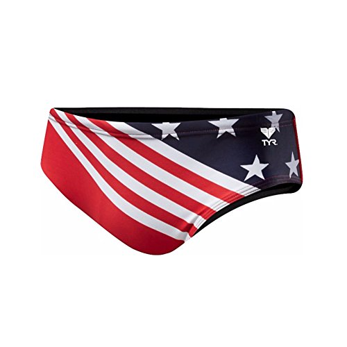 TYR Men's Triumph Jammer Red/White/Blue Size 36