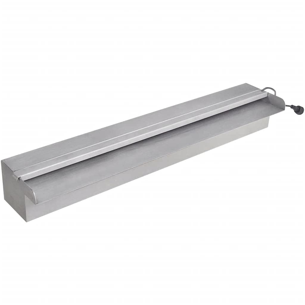 vidaXL Edelstahl Wasserfall – LED-Wasserspiel, 60 cm Teich-Kaskade