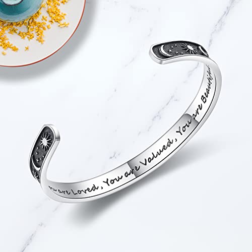 Bracelets For Teen Girls Gifts Teenage Girls Confirmation Inspirational You Are Loved Gifts Sun Moon Bracelet Jewelry Year Old Birthday Encouragement Friendship Gifts For Women Easter Christmas #TOP1