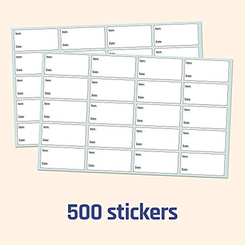 500 Stück - Gefrieretiketten zum Beschriften, Tiefkühletiketten Selbstklebend Ablösbar Ohne Rückstände - 50 x 25 mm