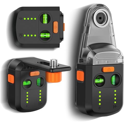 4-in-1 Laser Level Tool, Rechargeable Wall Mount Laser Level with Line Laser, Drill Dust Collector, Wall Bracket, Electronic Vacuum Suction Cup for Picture Painting Hanging, Home Renovations