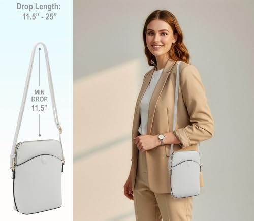 Solene Small Crossbody Bag with Gold Hardware, Mini Shoulder Purse with Adjustable Strap LC150A (White) by Solene - Used condition - Image 3