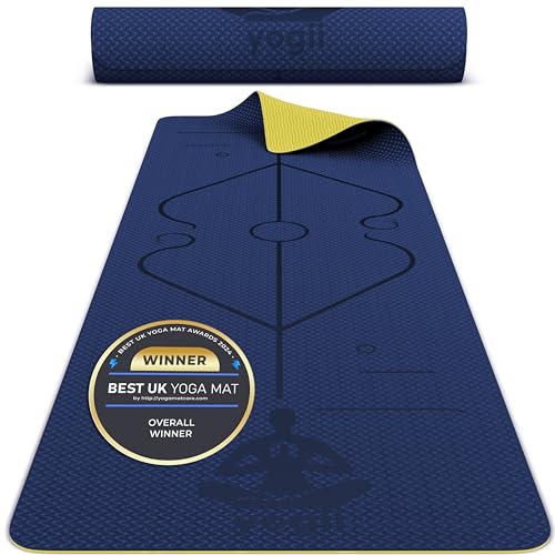 Yogii Tappetino Yoga Antiscivolo Ecologico - 183 x 61 x 0.6cm Tappetino Spesso in TPE di Alta Qualità - per Palestra, Fitness, Pilates