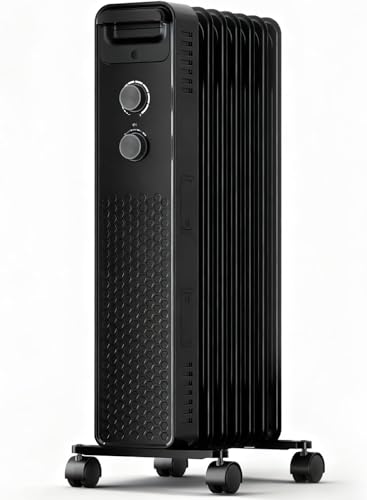 ZAFRO 1500W Electric Oil-Filled Radiator Heater with Adjustable Thermostat, Overheat