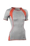 Engel Sports Damen-Shirt kurzarm | GOTS-zertifizierte Funktionswäsche (silver stone/spicy, L)