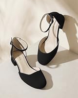 Ankis Damen Pumps, geschlossene Rundspitze, niedriger Blockabsatz – Ansicht 4