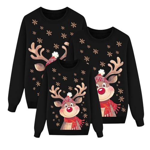 Rentier Pullover Familie 26 Generisch Weihnachtspullover Damen,Weihnachtspullover Familie Set...