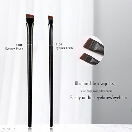 MADALIAN Eyeliner Makeup Brush Set Eyeliner Brush Professional Angled A101 Eyebrow Brush Eyebrow Contouring Makeup Tool(Size:10pcs) - Image 6