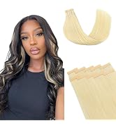 Lashey Tape in Hair Extensions Human Hair 25g 10pcs 14 Inch #613 Blonde Tape in Extensions with H...