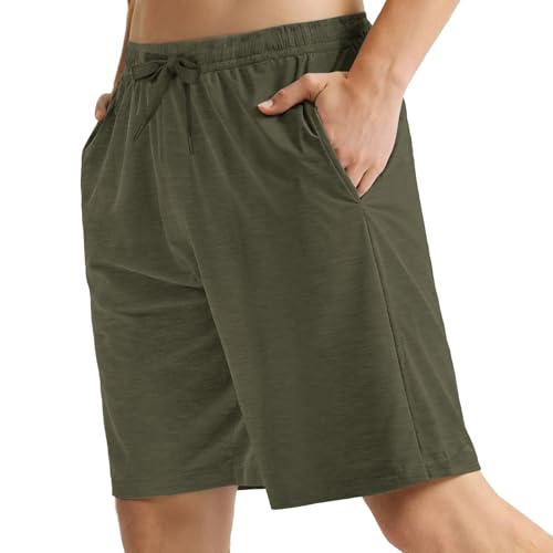 Image of Mens Pajama Shorts, Mens Sleep Shorts Lounge Soft Comfy Pj Bottom Sleeping Pants Breathable Summer Modal Sleepwear(2 Packs)