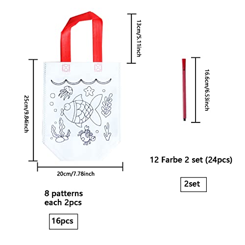 16 pezzi Graffiti borsa non in tessuto, Sacchetti