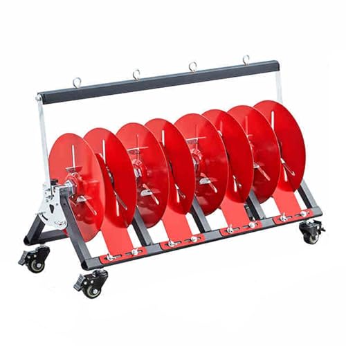 Electrical Spool Stand With Wheels Rolled Steel Wire/Cable Dispenser Heavy Duty Conduit Display And Storage For Electrical Industrial And Retail Use(4-volumes)