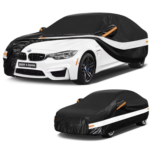 Image of 10 Layers Car Cover Custom Fit for BMW 4Series (2013-2026) 428i, 430i, 435i, 440i, M440i, Waterproof All Weather for Automobiles, Outdoor Full Cover Sun Dust Rain Protection with Cotton. Black