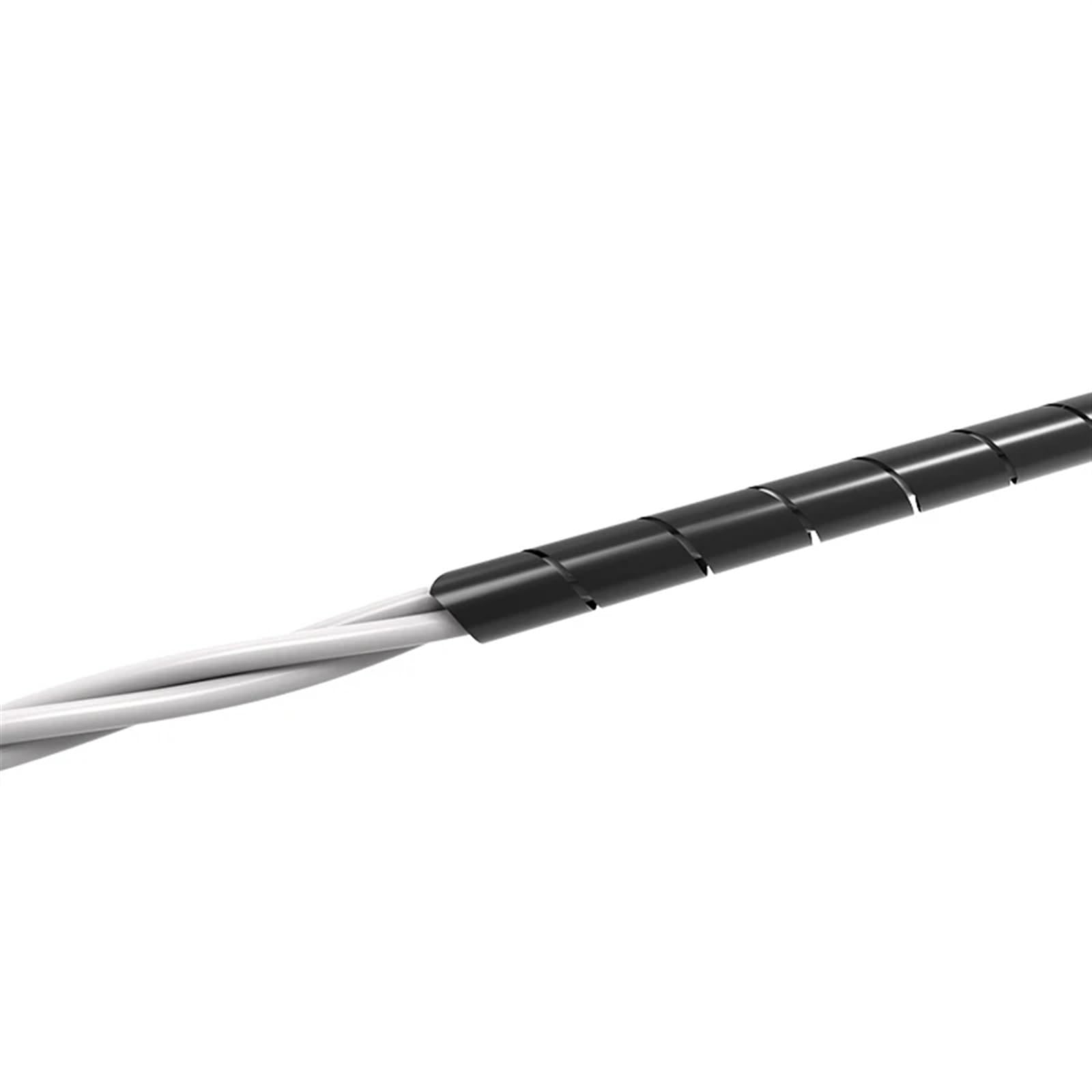 Enrollador Protector de Envoltura de Cable de 12 Metros, diámetro Interior de 8 mm, Organizador de Alambre en Espiral Flexible, Tubo de Almacenamiento de Cable, Cubierta de Tubo(White)