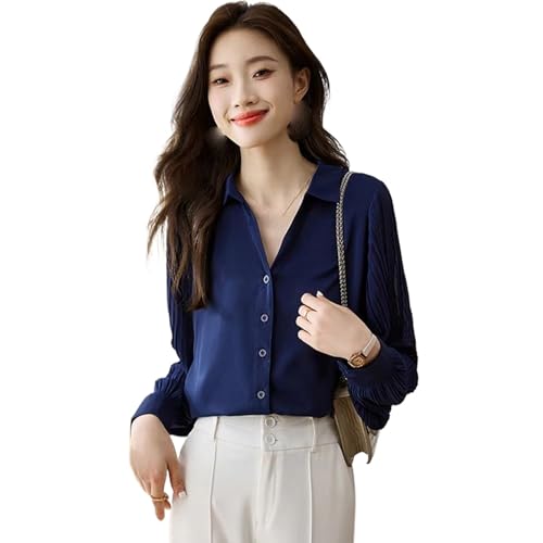 Chemise en mousseline plissée fluide pour affiner la silhouette