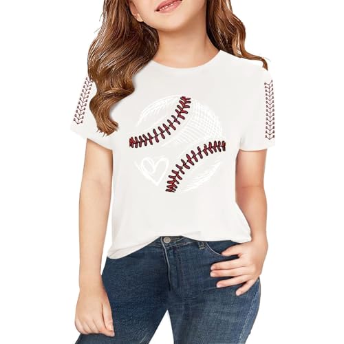 Kids Boys Girls Cotton T Shirts Short Sleeve Crewneck Baseball Graphic Breathable Athletic Tops Summer Lightweight Tees2