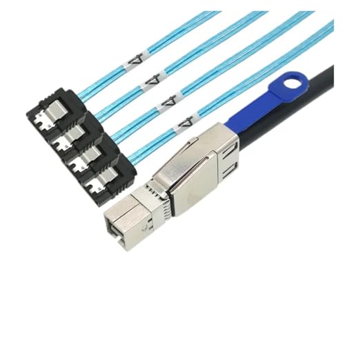 Cable SAS HD SFF8644 a 4 SATA 7Pin 1m miniatura 6