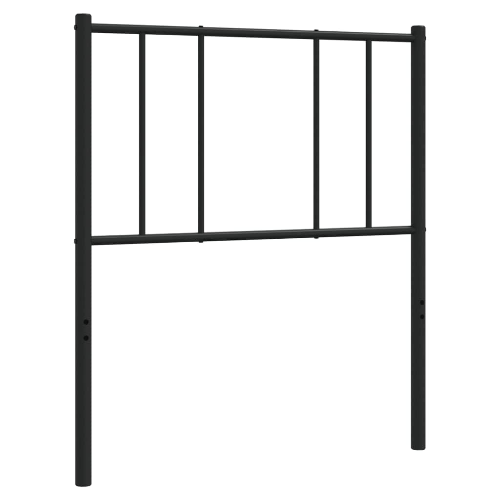 Testiera in metallo nero, 107 cm, per telaio del letto, robusta cuffia in acciaio, design moderno, supporto stabile per camera da letto, facile da montare