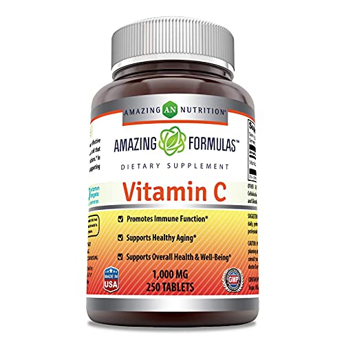 Amazing Formulas Vitamin C 1000 Mg 250 Tablets - Non GMO, Vegan - Promotes Immune Function* - Supports Healthy Aging* - Supports Overall Health & Well-Being*